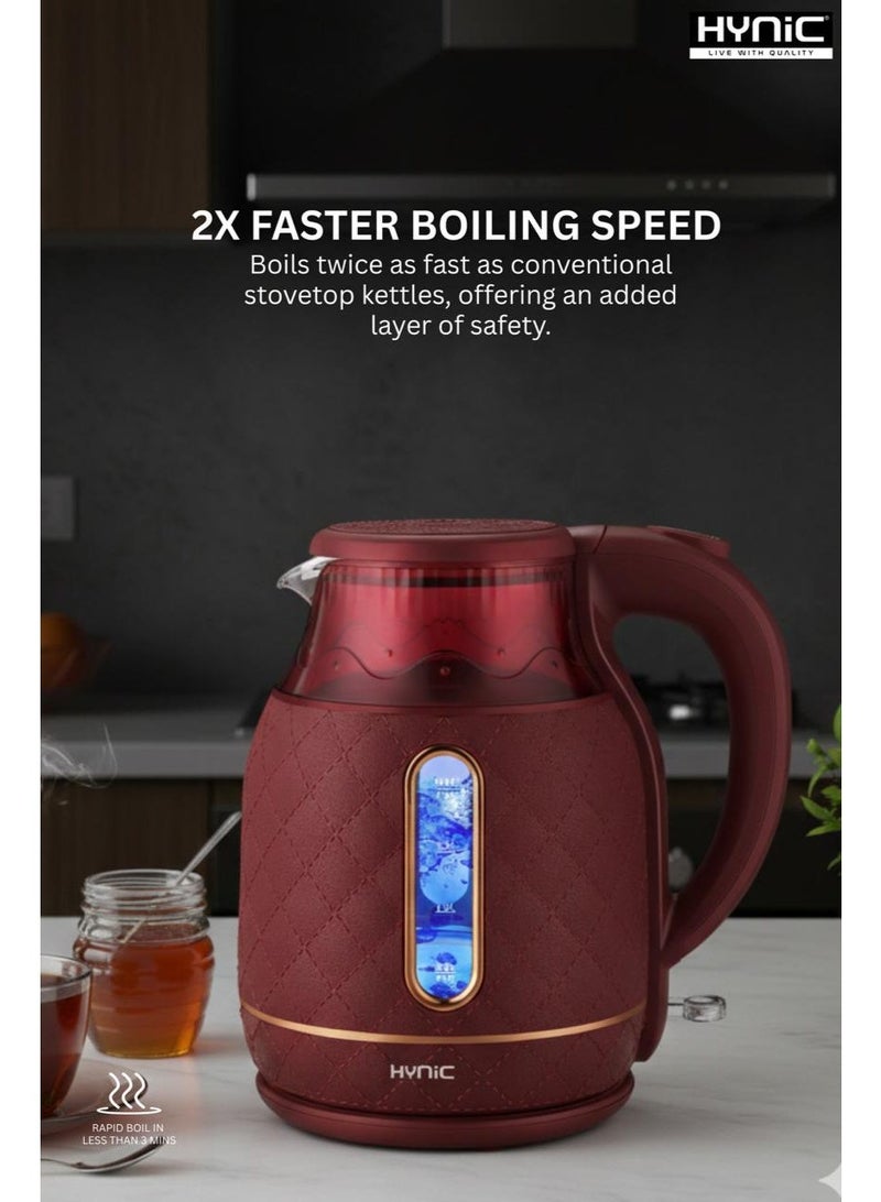 Hynic Double Wall Electric Glass Kettle – 1500W Fast Boil with Cool-Touch Exterior & Blue LED Indicator - Image 5